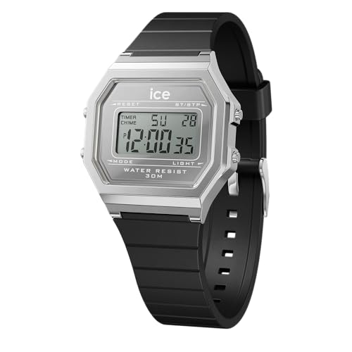 正規代理店 [Ice-watch] アイスウォッチ 時計 腕時計 メンズ レディース 022735 ICE digit retro アイス デジット レトロ メタル シルバー ミラー ブラック スモール 32mm デジタル